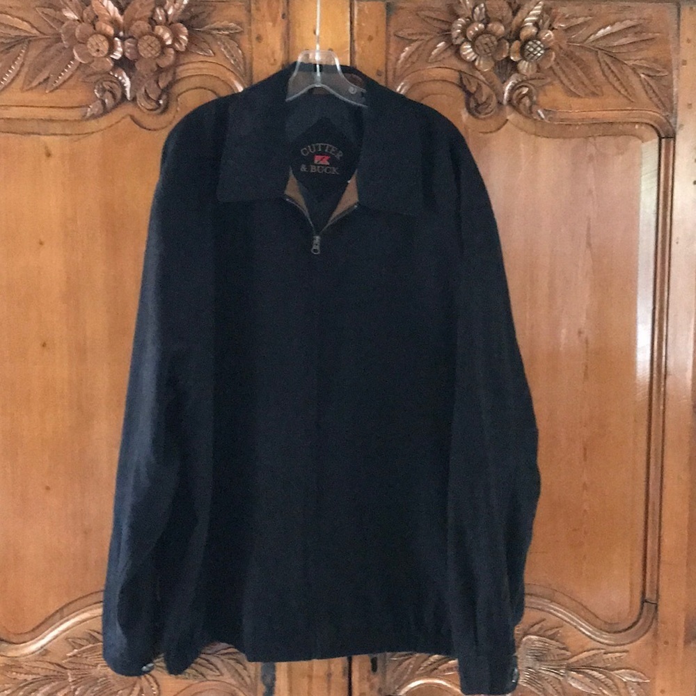 Cutter & Buck Black Micro Suede Golf Jacket.